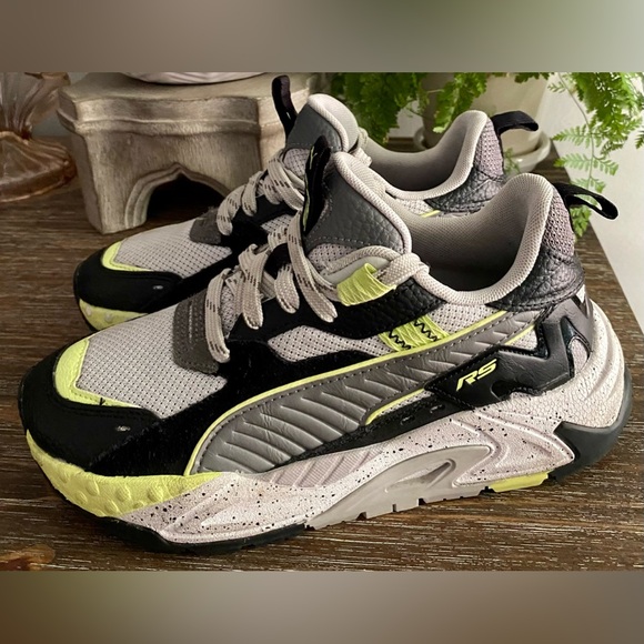 Puma RS-TRCK GS Boys 5.5 Women’s 7 Speckle Castlerock Sneakers Athletic Shoes - Picture 3 of 9